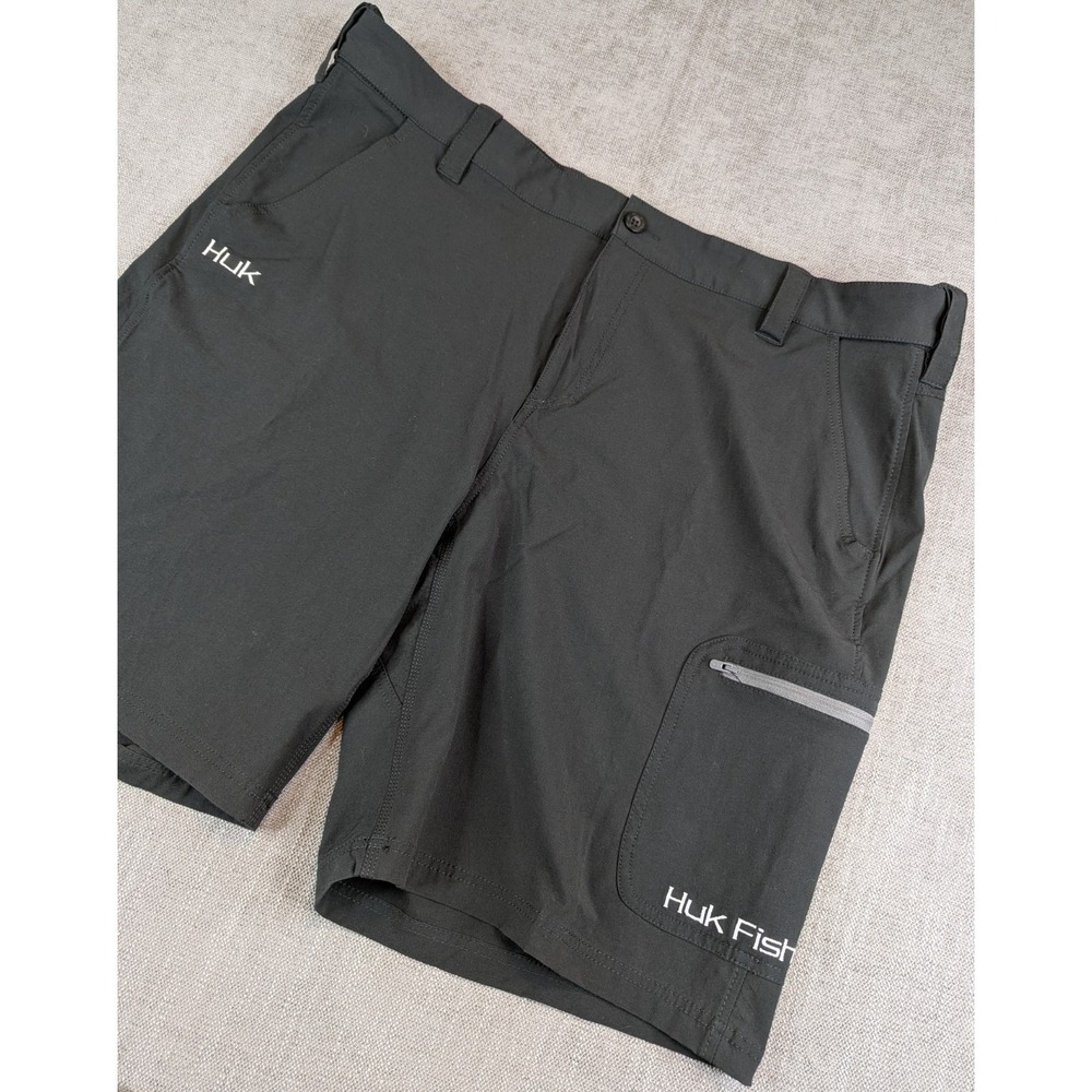 Huk Fishing Shorts Mens XXXL Black Next Level -inch Hiking Utility Performance